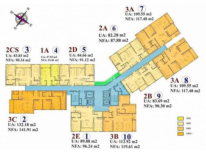 Bán Căn hộ tại Diamond Island tầng cao view sông gồm 3 phòng ngủ 120m2