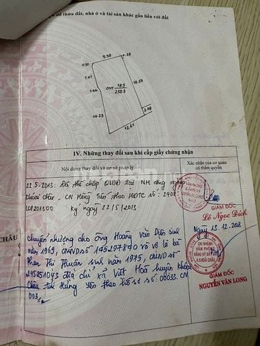Bán đất ở sử dụng lâu dài tại thôn Yên Khê, xã Việt Hoà, Khoái Châu,