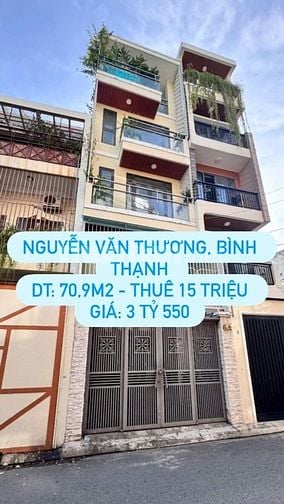 PHÁT MÃI GẤP NHÀ NGUYỄN VĂN THƯƠNG, BÌNH THẠNH GIÁ 3 TỶ 550 HẺM 6M 