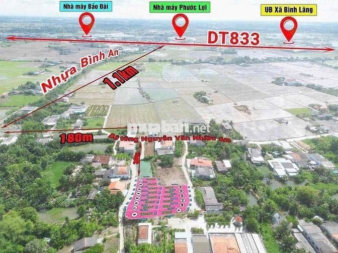 Lô đất đẹp tại Bình Lãng_ Tân Trụ -Long An 105m2 thổ cư giá 395 triệu