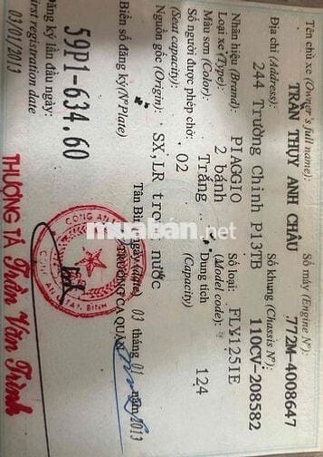 cần ban xe FLY một đời chủ mua mới từ đầu
