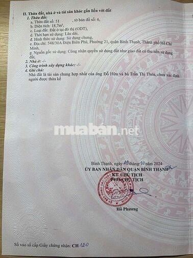 Bán Nhà Điện Biên PHủ Phường 21 Quận Bình Thạnh