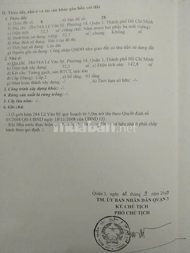 Bán nhà đối diện chợ Lê Văn Sỹ 