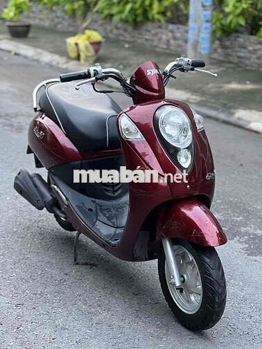 Xe SYM ELITE 2019 màu đỏ đô len ken mới 96 %