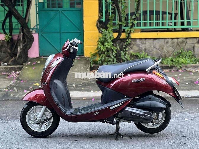 Xe SYM ELITE 2019 màu đỏ đô len ken mới 96 %