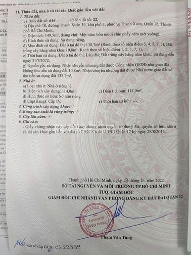 Bán nhà xưởng 149m2 tại Thạnh Xuân TP HCM