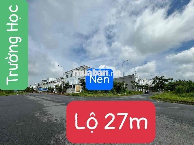 Bán nền đường A3 lộ 27m KDC PHÚ AN kế bên trường Học vị trí Sáng.