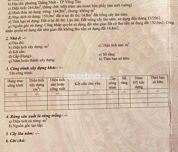 Đất Mặt tiền Lê Thánh Tông, Thắng Nhất, Vũng Tàu