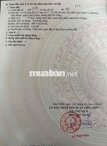 Đất 2 mặt tiền đường Hoà Phú 7 Hoà Minh Liên Chiểu