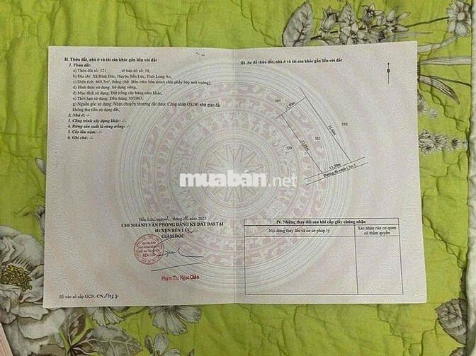 450m Đất Vườn Có Sẳn Cây Ăn Trái