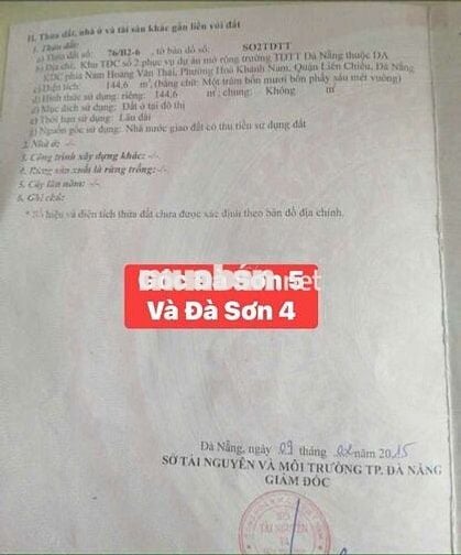 Lô Góc Hai Mặt Tiền. Dt 144 mét