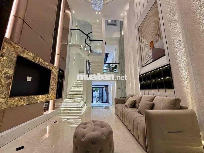 đường LÊ VĂN QUỚI giáp Bốn Xã - nhà mới 5 tầng, tặng full nội thất