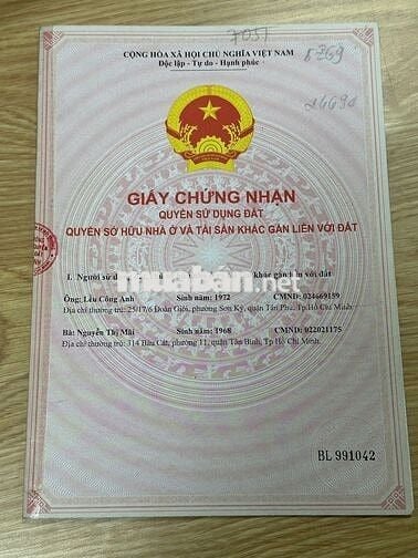 Chính chủ, 1trệt 1lầu, p15 tân bình, giá siêu mềm
