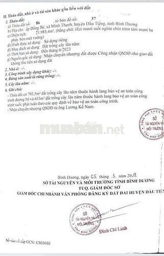 BÁN 80M  MẶT TIỀN ĐƯỜNG DH722  MINH THẠNH, DẦU TIẾNG, BÌNH DƯƠNG