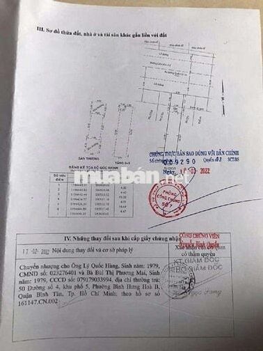 Bán Nhà Mặt Tiền Đường 4 x 24, 4 Tầng, Đường Liên Khu 4-5, Bình Tân