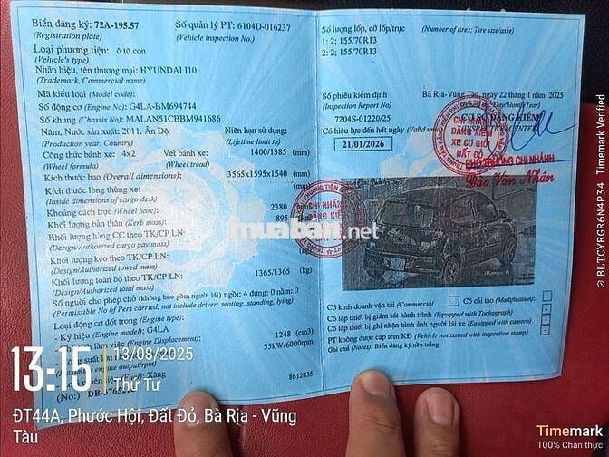 2011 1.2 AT - 135000 km, Bản cửa sổ trời nhập Ấn