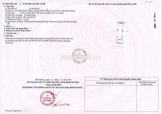 Đất khu phố Quyết thắng phường Bình Thắng Tp Dĩ An