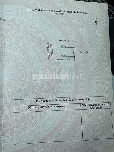 Bán 8m đất mặt ngõ cạnh CHỢ TRỊNH XÁ