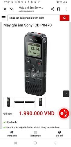 Máy ghi âm SONY ICD-PX470 mới 99%