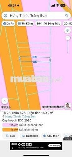 BÁN ĐẤT HƯNG THỊNH HƯỚNG ĐI SÂN BAY LONG THÀNH