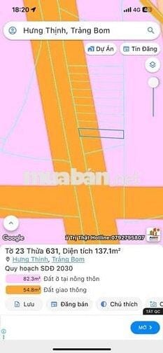 BÁN ĐẤT HƯNG THỊNH HƯỚNG ĐI SÂN BAY LONG THÀNH