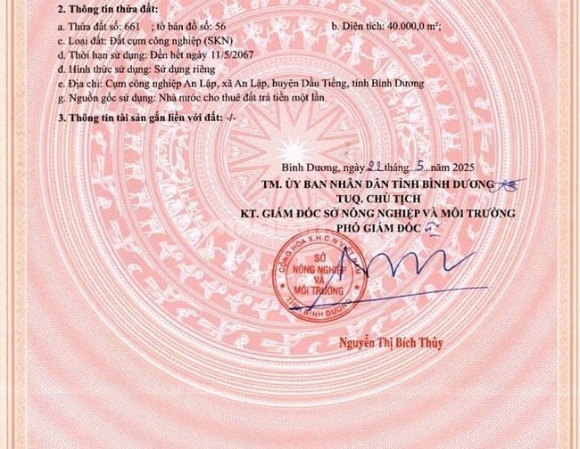 Bán đất khu công nghiệp diện tích 4 ha giá bán 145/usd/m
