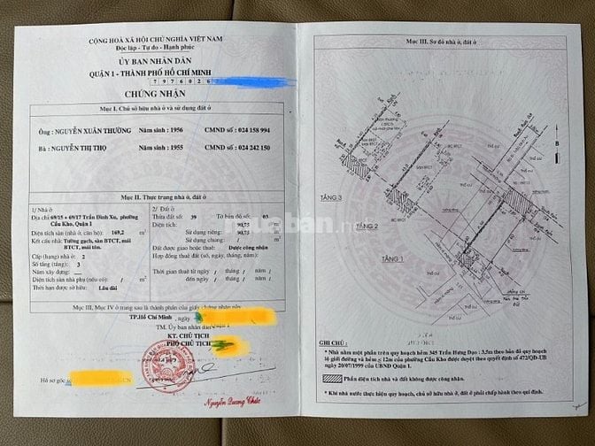 Bán nhà hẻm 3m đường Trần Đình Xu quận 1 giá 22 tỷ