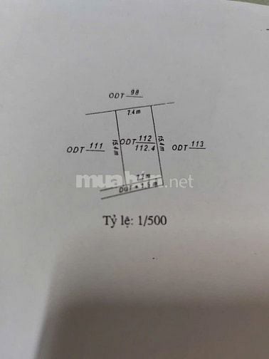 Bán đất diện tích 112m2 gắn liền nhà cấp 4 full đất ở