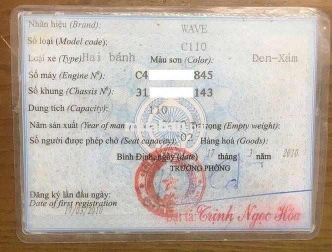 Xe Honda Wave S 110 - Đăng ký 2010 - Chăm kĩ - Đen