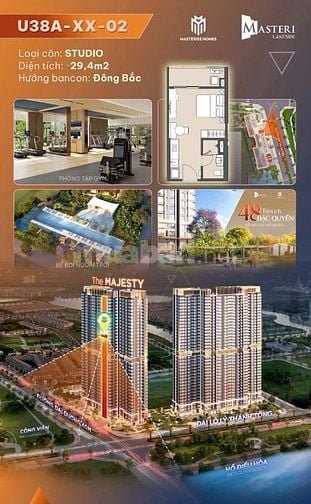 Căn Studio ĐẸP NHẤT dự án the Masteri Lake Side Vinhomes Ocean Park 1 
