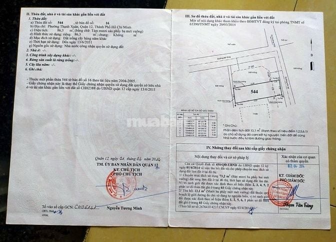 Bán đất thạnh Xuân 52.phường thới an tphcm