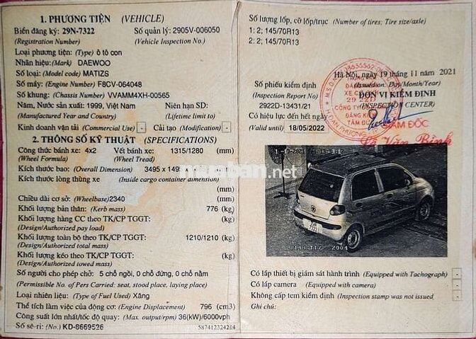 Matiz 2002 - 30 vạn km