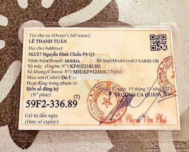 xe vario nhập chính chủ