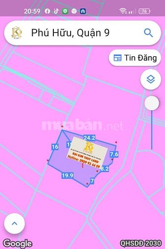 Bán 418m2 đất đường 898 phú hữu 9 tỷ 8