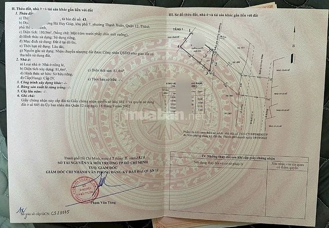 NHÀ MẶT TIỀN HÀ HUY GIÁP.  GIÁ: 18.4 TỶ