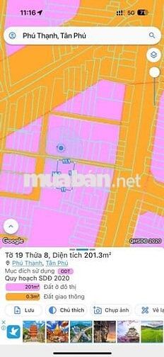 ĐẤT ĐƯỜNG 6M, LUỸ BÁN BÍCH, THOẠI NGỌC HẦU, TÂN PHÚ, 3,5X18M, 5,8 TỶ