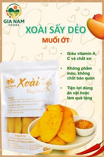 XOÀI SẤY DẺO GIA NAM FOODS - VỊ THƠM NGỌT, DẺO MỀM HẤP DẪN