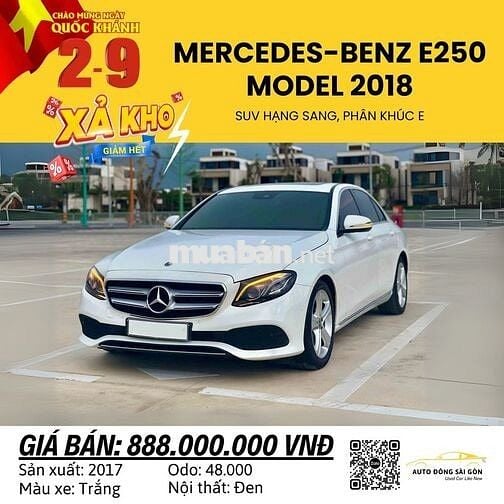 Mercedes Benz E250 MODEL 2018 Biển SG Full ls Hãng