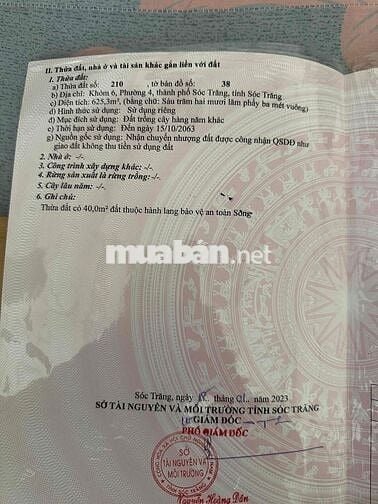 Đất mặt tiền đường LÊ ĐẠI HÀNH, p.Phú lợi, TP Cần Thơ (Sóc Trăng)