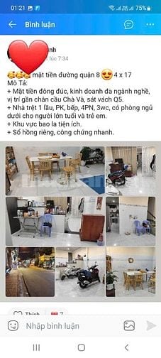 Chính chủ, cho thuê mặt tiền 97 Phong phú Q8 (kế Q5) 70m2 x 2T, 17tr  