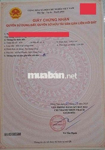 Cần Bán tdc phú Đông Đối Diện Công Viên SHR / Xây Dựng Tự Do