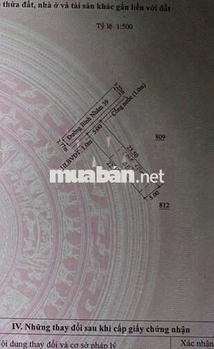 Bán lô đất Bình Nhâm đường xe tải. 80m ra mt đường Nguyễn Hữu Cảnh.