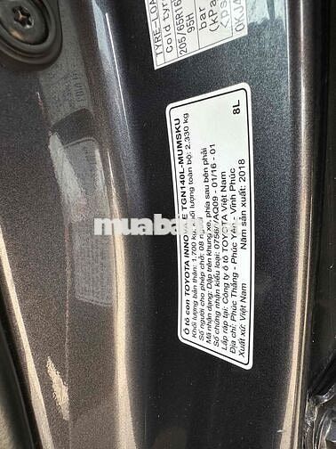 Toyota Innova 2018 E số sàn 7c CAM kết hãng