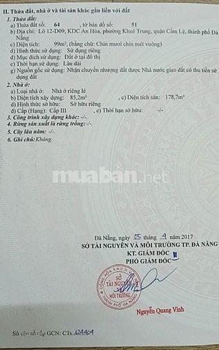 Nhà 2 tầng, 5,5 tỷ, Sau lưng nhà bác Nguyễn Bá Thanh
