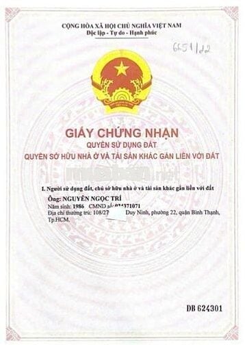 NHÀ BÁN VO DUY NINH-P22 BÌNH THẠNH NHỈNH 4,5 TỎI