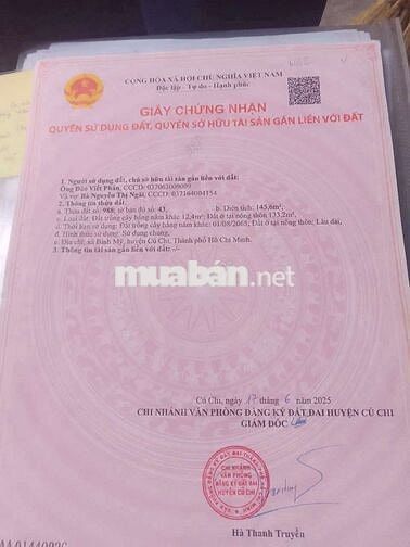 Lô đất vị trí đẹp 125m2 thổ cư bán 2.4 Tỷ