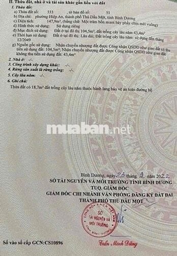 ĐẤT HIỆP AN MẶT TIỀN HUỲNH THỊ CHẤU NHỰA GẦNTRƯỜNG HỌC,CHỢ NỞ HẬU 6,6M