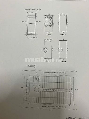 BÁN NHÀ MẶT TIỀN : 435 NGUYỄN VĂN LINH - P. TÂN PHONG - Q. 7 - TPHCM