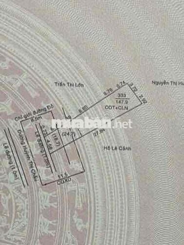 ĐẤT HIỆP AN MẶT TIỀN HUỲNH THỊ CHẤU NHỰA GẦNTRƯỜNG HỌC,CHỢ NỞ HẬU 6,6M