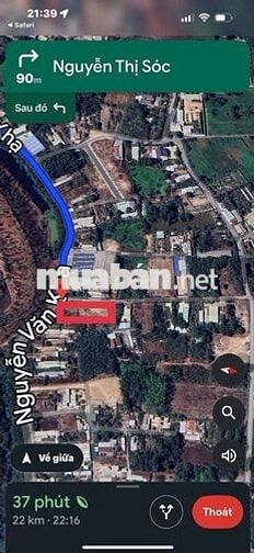 Bán lô đất 520tr ở đường Nguyễn Văn Khạ - Xã Tân An Hội, DT: 441.3m2
